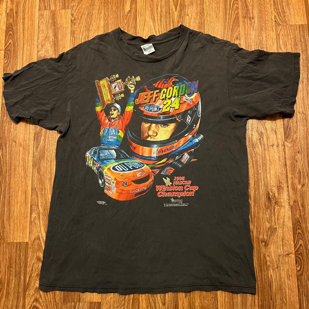 Vintage Jeff Gordon Shirt Men 2XL Black 1995 Winston Cup Champion‎